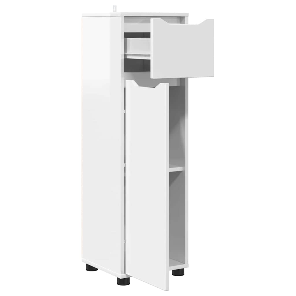 Mobile da Bagno con cassetto Bianco Lucido 30,5 x 30 x 101 cm | homemem39