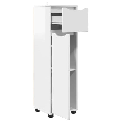 Mobile da Bagno con cassetto Bianco Lucido 30,5 x 30 x 101 cm | homemem39