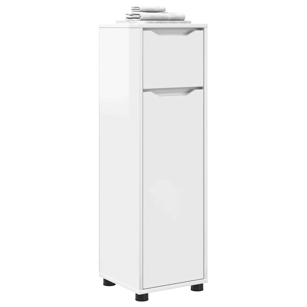 Mobile da Bagno con cassetto Bianco Lucido 30,5 x 30 x 101 cm | homemem39