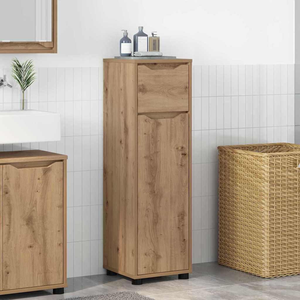 Mobile da Bagno con porta Rovere artigianale 30,5 x 30 x 101 cm | homemem39
