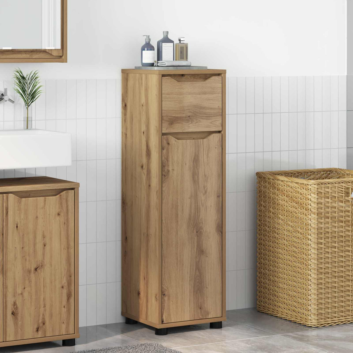 Mobile da Bagno Rovere artigianale 30,5 x 30 x 101 cm