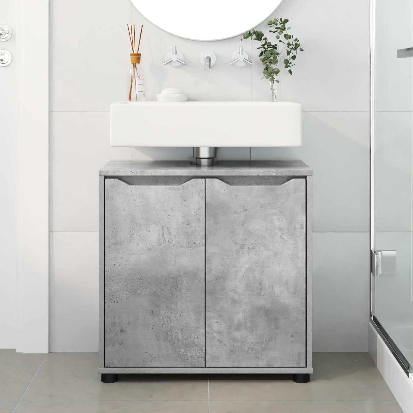 Mobile per lavabo da bagno Grigio cemento 60 x 30 x 60 cm | homemem39