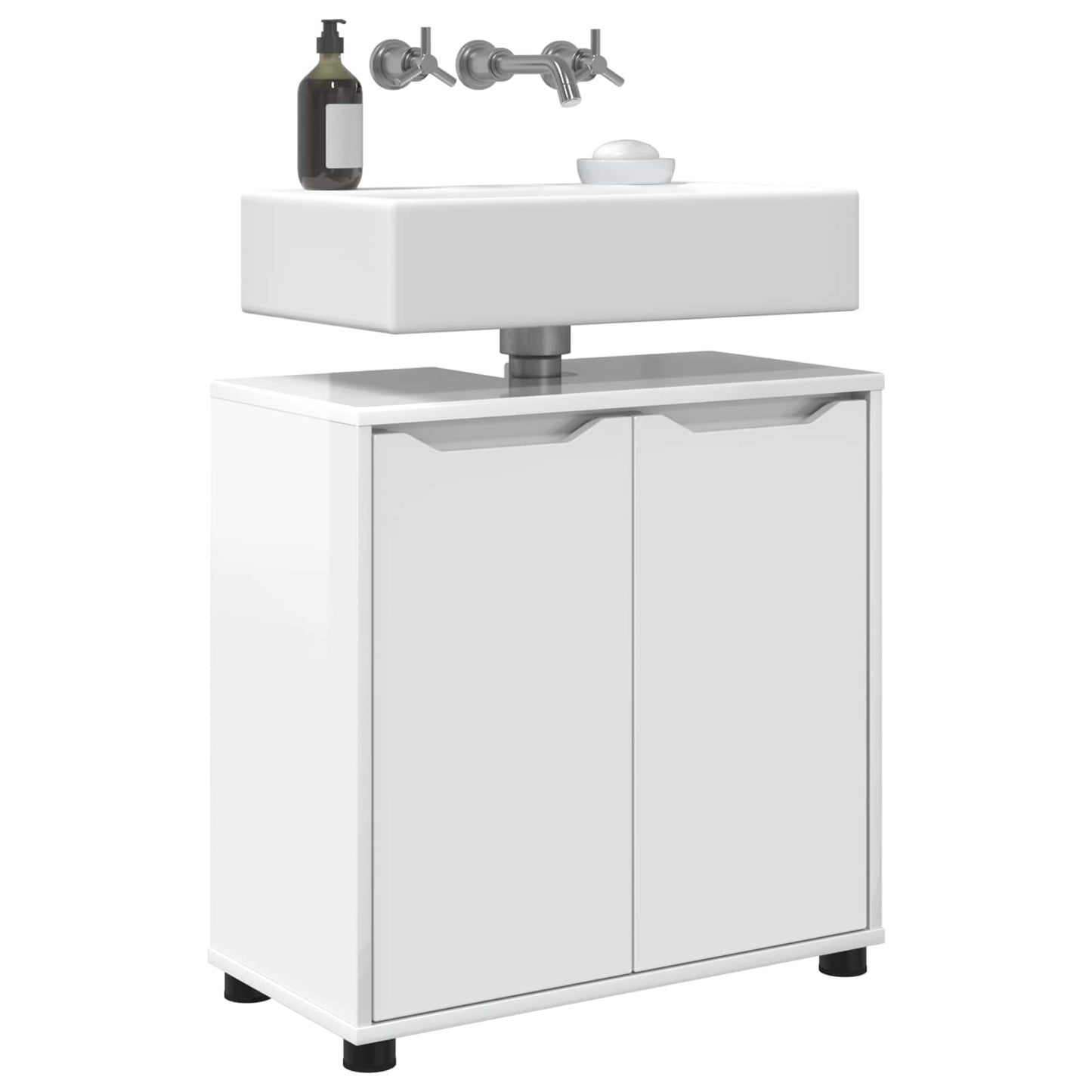 Mobile per lavabo da bagno Bianco Lucido 60 x 30 x 60 cm