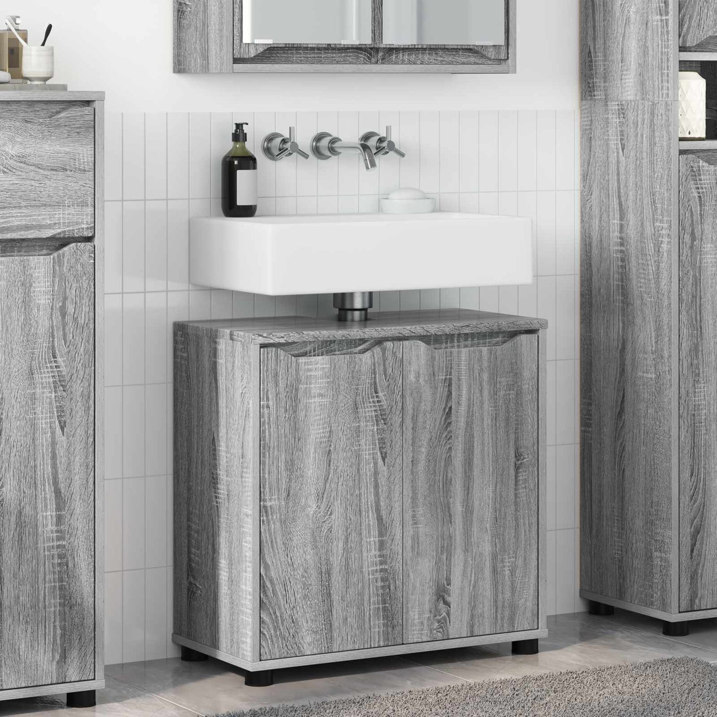 Mobile per lavabo da bagno Grigio Sonoma 60 x 30 x 60 cm