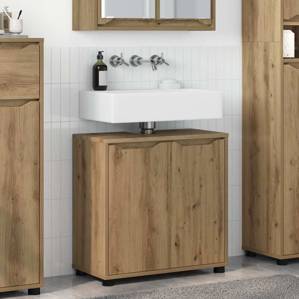 Mobile per lavabo da bagno Rovere artigianale 60 x 30 x 60 cm | homemem39