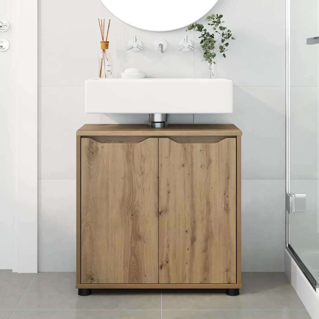 Mobile per lavabo da bagno Rovere artigianale 60 x 30 x 60 cm | homemem39