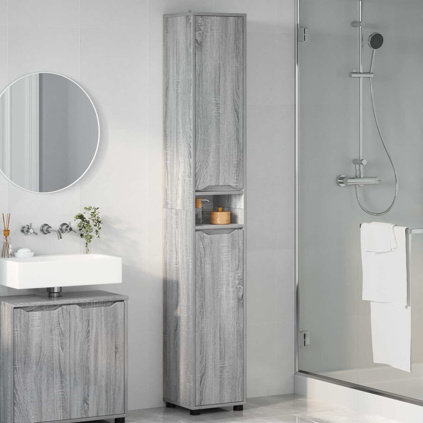 Mobile da Bagno Grigio Sonoma 30,5 x 30 x 195 cm | homemem39