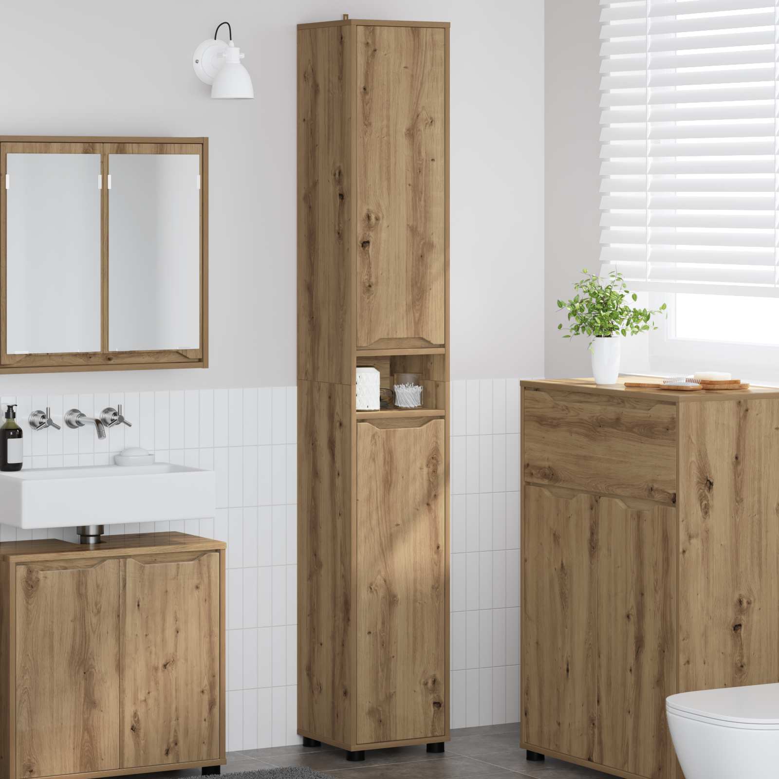 Mobile da Bagno Rovere artigianale 30,5 x 30 x 195 cm | homemem39