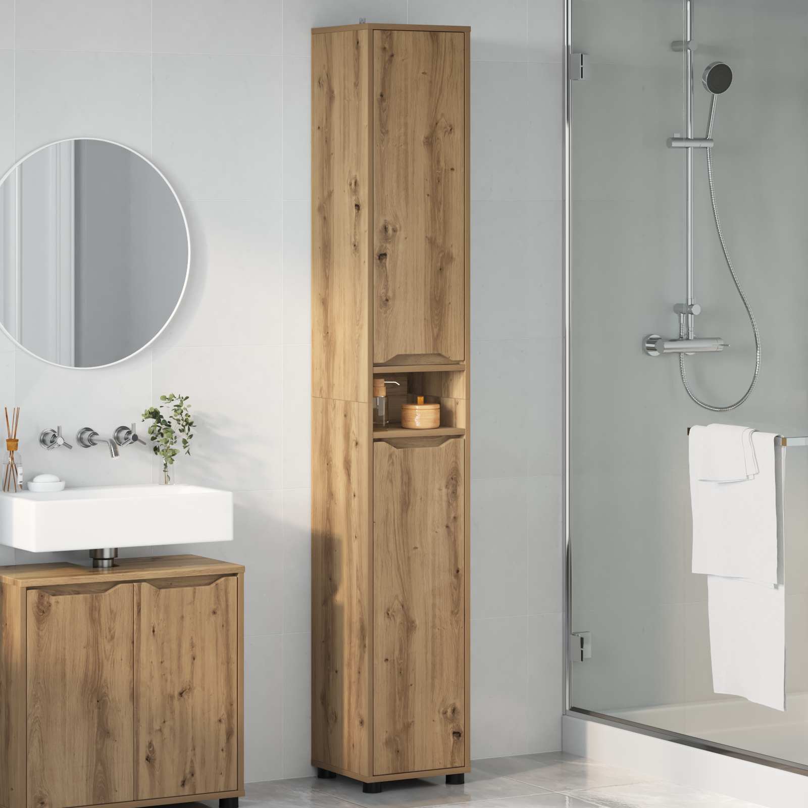 Mobile da Bagno Rovere artigianale 30,5 x 30 x 195 cm | homemem39