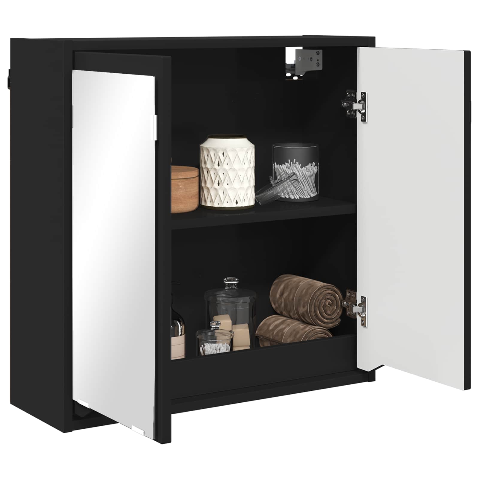 Mobiletto per specchio da bagno Nero 60 x 20 x 60 cm | homemem39