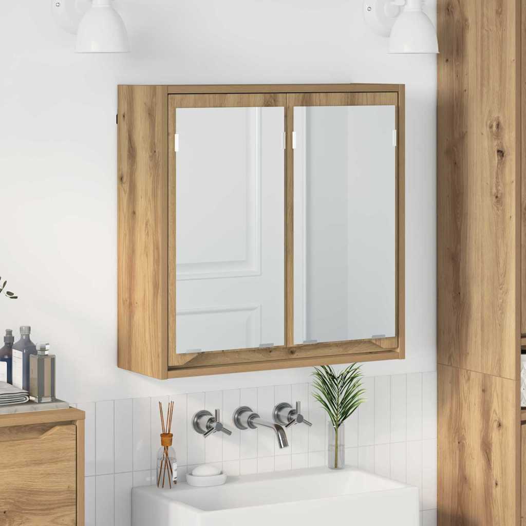 Mobiletto per specchio da bagno Rovere artigianale | homemem39