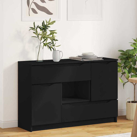 Credenza con cassetto Nero 100 x 30 x 65,6 Legno multistrato