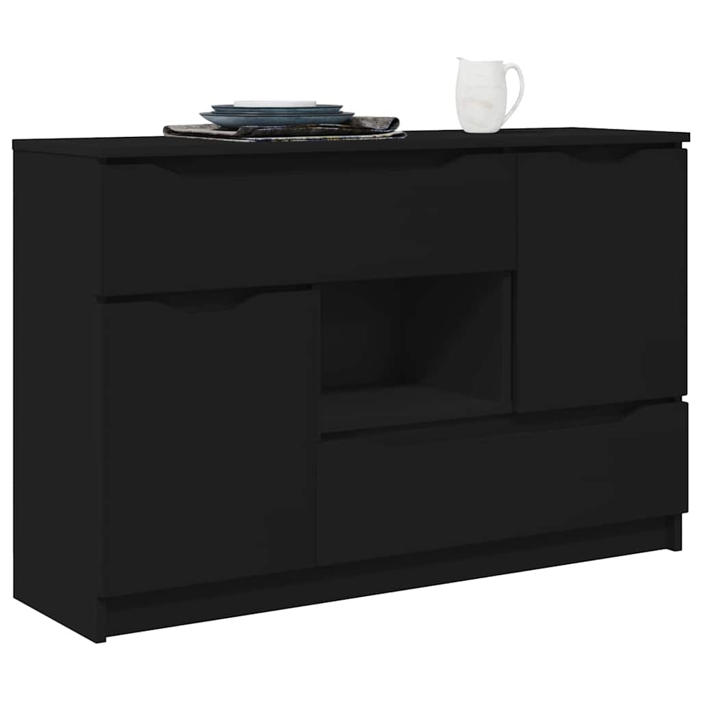 Credenza con cassetto Nero 100 x 30 x 65,6 Legno multistrato