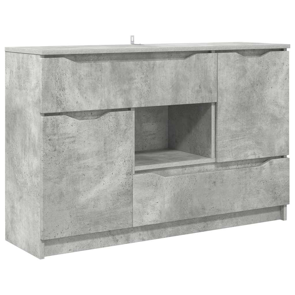 Credenza Grigio cemento 100 x 30 x 65,6 Legno multistrato
