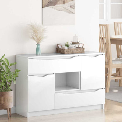 Credenza Bianco Lucido 100 x 30 x 65,6 Legno multistrato