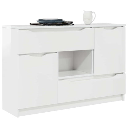 Credenza Bianco Lucido 100 x 30 x 65,6 Legno multistrato