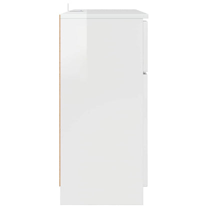 Credenza Bianco Lucido 100 x 30 x 65,6 Legno multistrato