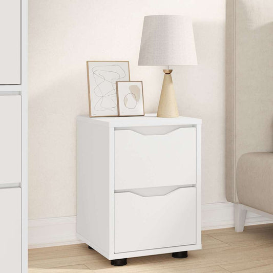 Comodino Bianco 30,5 x 30 x 43 cm Legno multistrato | homemem39