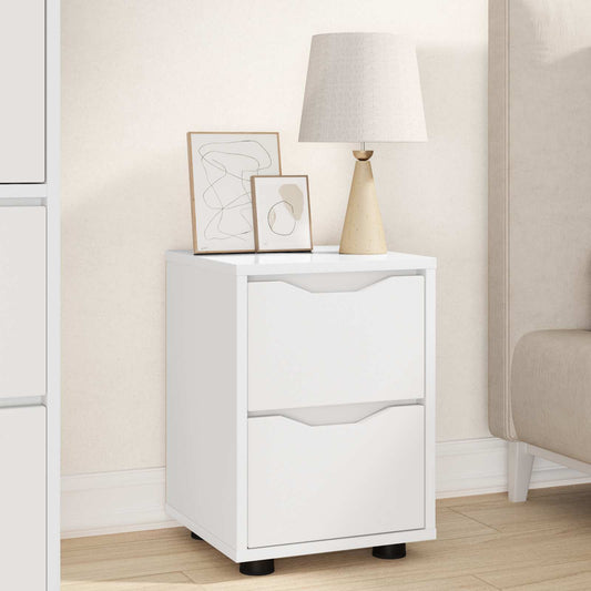 Comodino Bianco 30,5 x 30 x 43 cm Legno ingegnerizzato