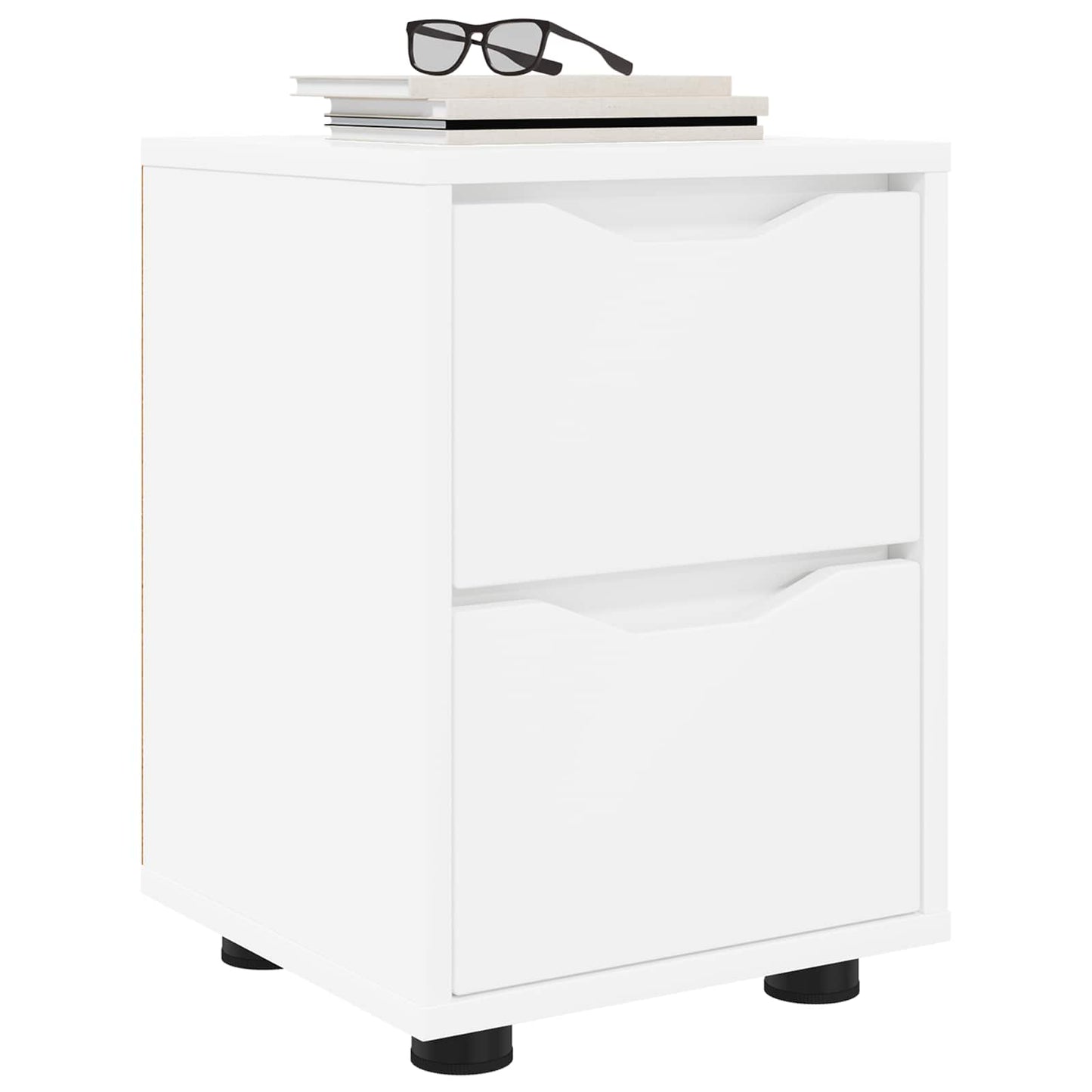 Comodino Bianco 30,5 x 30 x 43 cm Legno ingegnerizzato