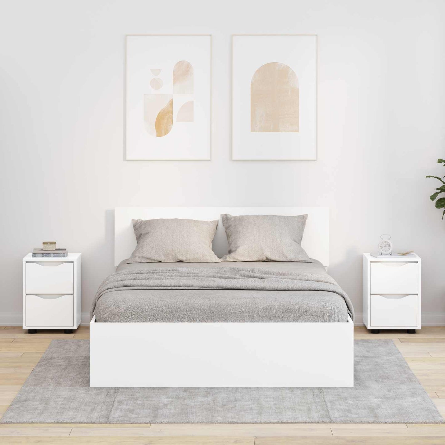 Comodini 2 pz Bianco 30,5 x 30 x 43 cm Legno ingegnerizzato