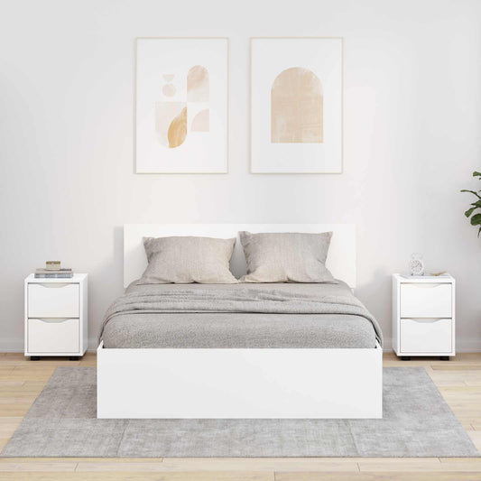 Comodini 2 pz Bianco 30,5 x 30 x 43 cm Legno ingegnerizzato