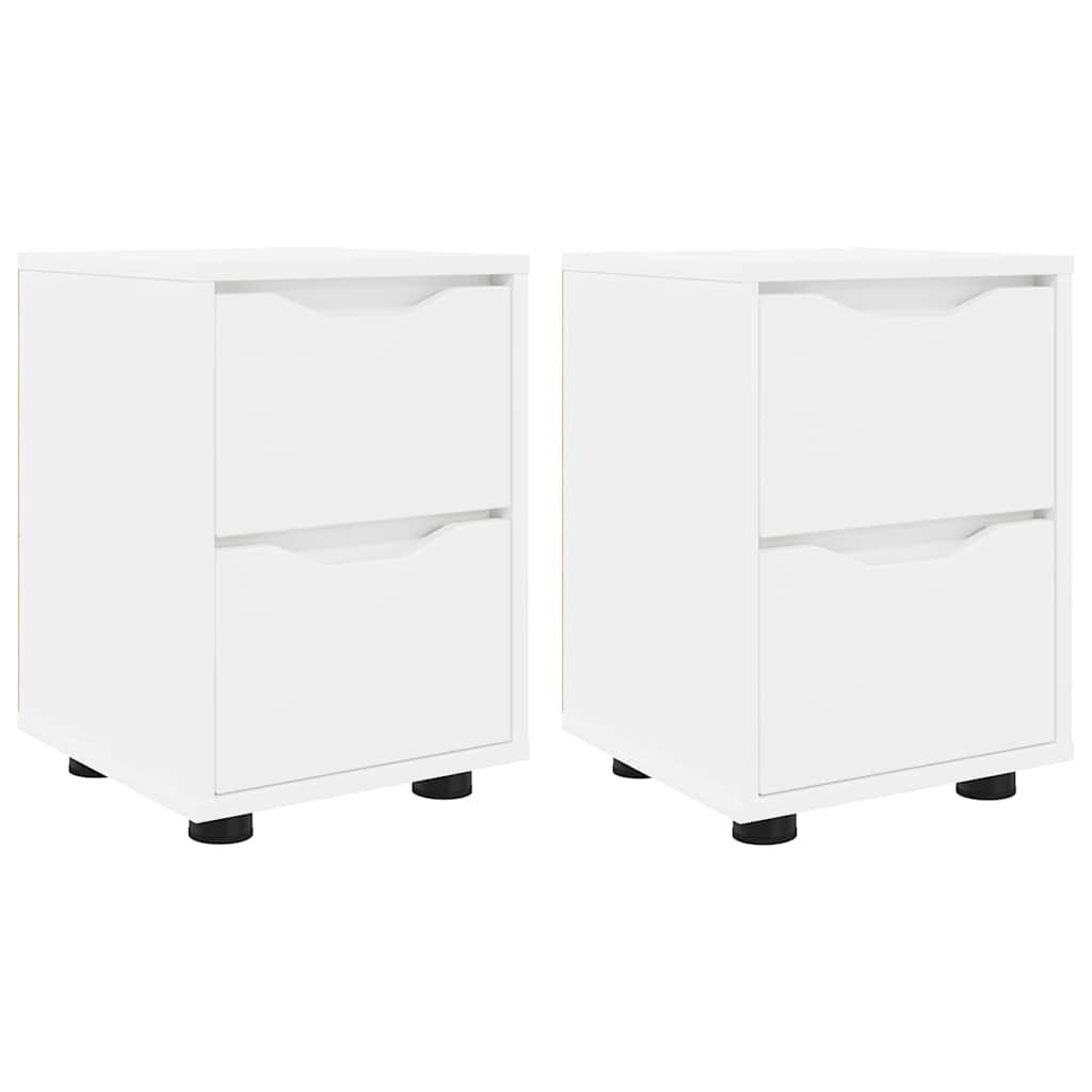 Comodini 2 pcs Bianco 30,5 x 30 x 43 cm Legno multistrato | homemem39