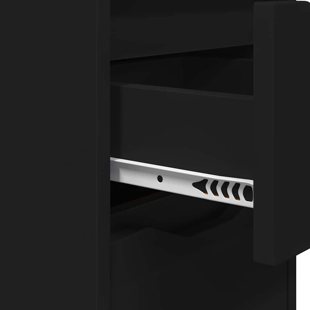 Comodino con cassetto Nero 30,5 x 30 x 43 cm Legno multistrato | homemem39