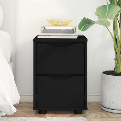 Comodino con cassetto Nero 30,5 x 30 x 43 cm Legno multistrato | homemem39