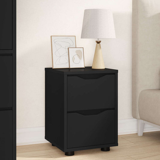 Comodino Nero 30,5 x 30 x 43 cm Legno ingegnerizzato