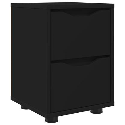 Comodino Nero 30,5 x 30 x 43 cm Legno ingegnerizzato