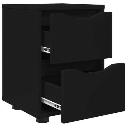 Comodino Nero 30,5 x 30 x 43 cm Legno ingegnerizzato