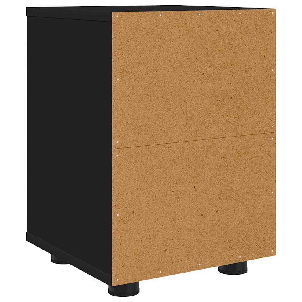 Comodino con cassetto Nero 30,5 x 30 x 43 cm Legno multistrato | homemem39