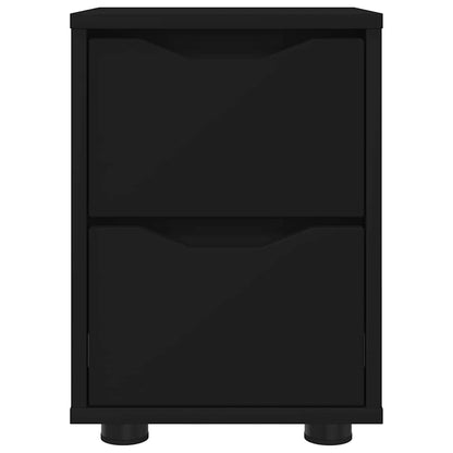 Comodino con cassetto Nero 30,5 x 30 x 43 cm Legno multistrato | homemem39
