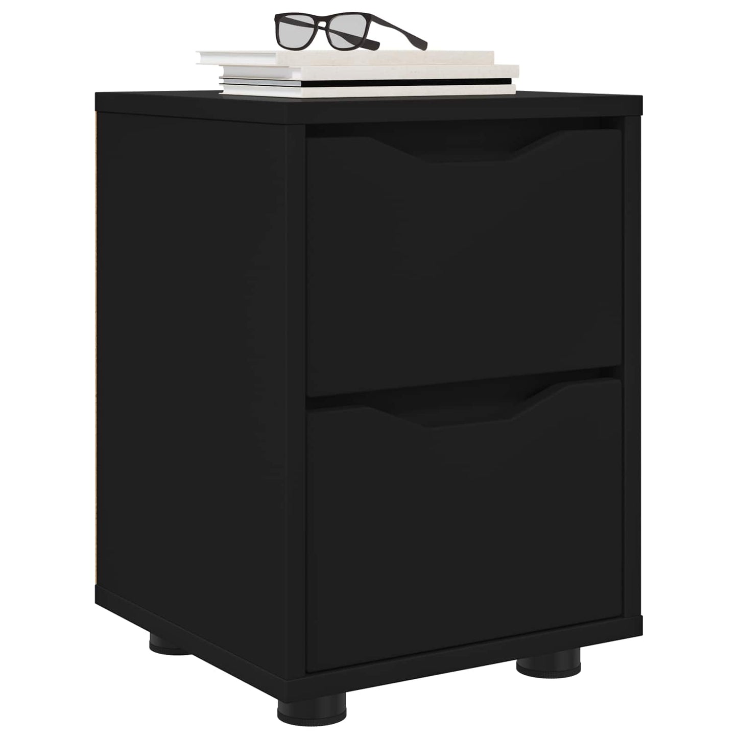 Comodino Nero 30,5 x 30 x 43 cm Legno ingegnerizzato