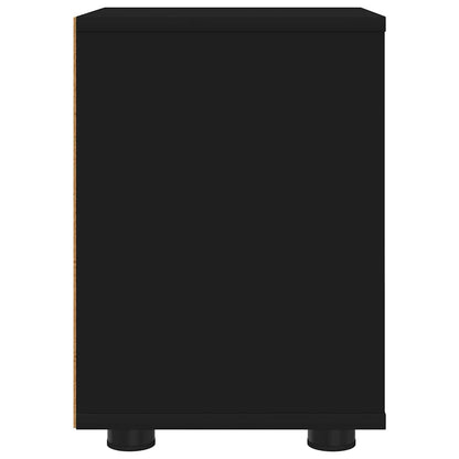 Comodino con cassetto Nero 30,5 x 30 x 43 cm Legno multistrato | homemem39