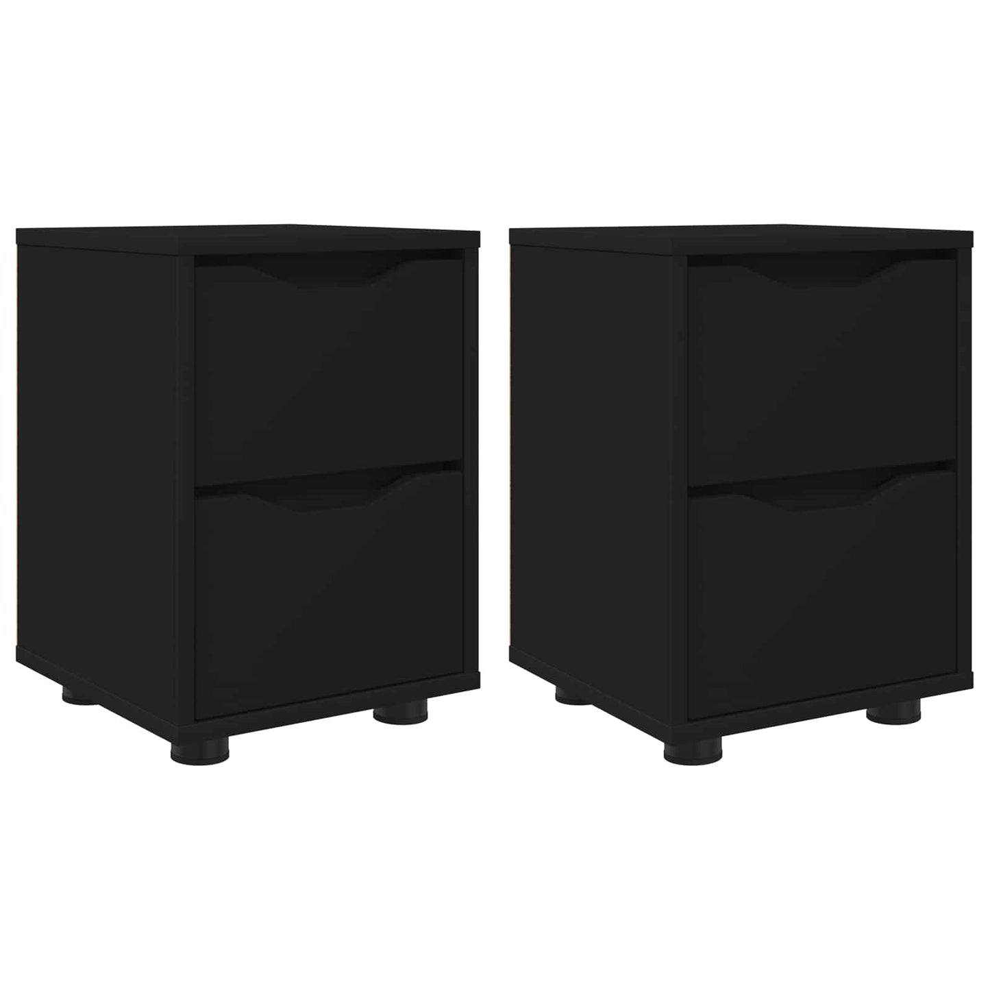 Comodini 2 pz Nero 30,5 x 30 x 43 cm Legno ingegnerizzato
