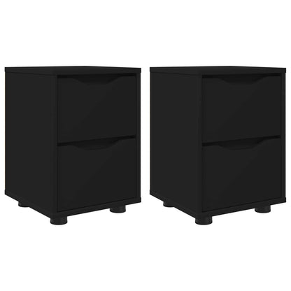 Comodini 2 pz Nero 30,5 x 30 x 43 cm Legno ingegnerizzato