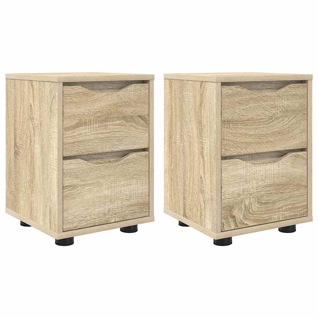 Comodini con cassetto 2 pcs Rovere Sonoma 30,5 x 30 x 43 cm