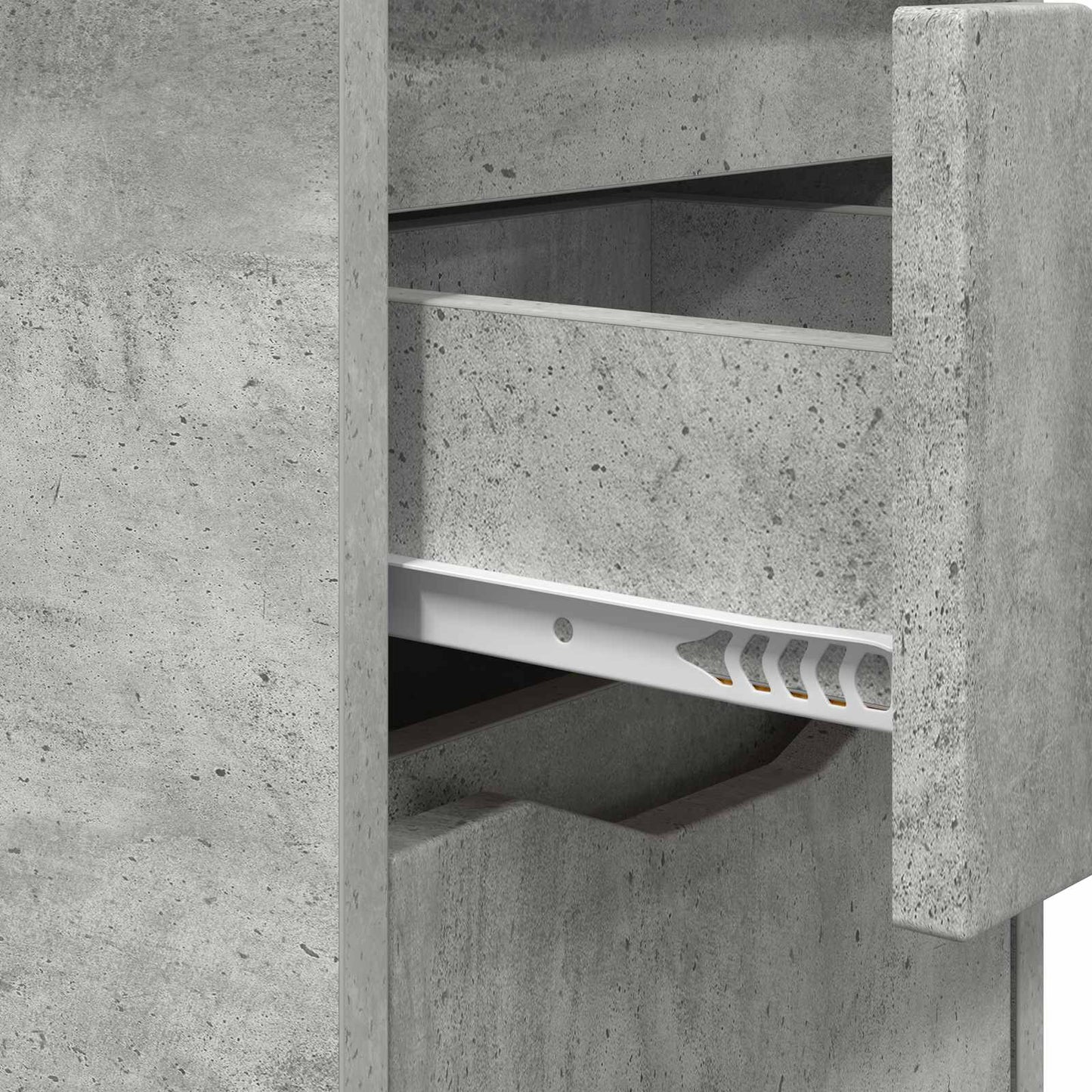 Comodino Grigio cemento 30,5 x 30 x 43 cm Legno ingegnerizzato