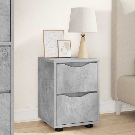 Comodino Grigio cemento 30,5 x 30 x 43 cm Legno ingegnerizzato