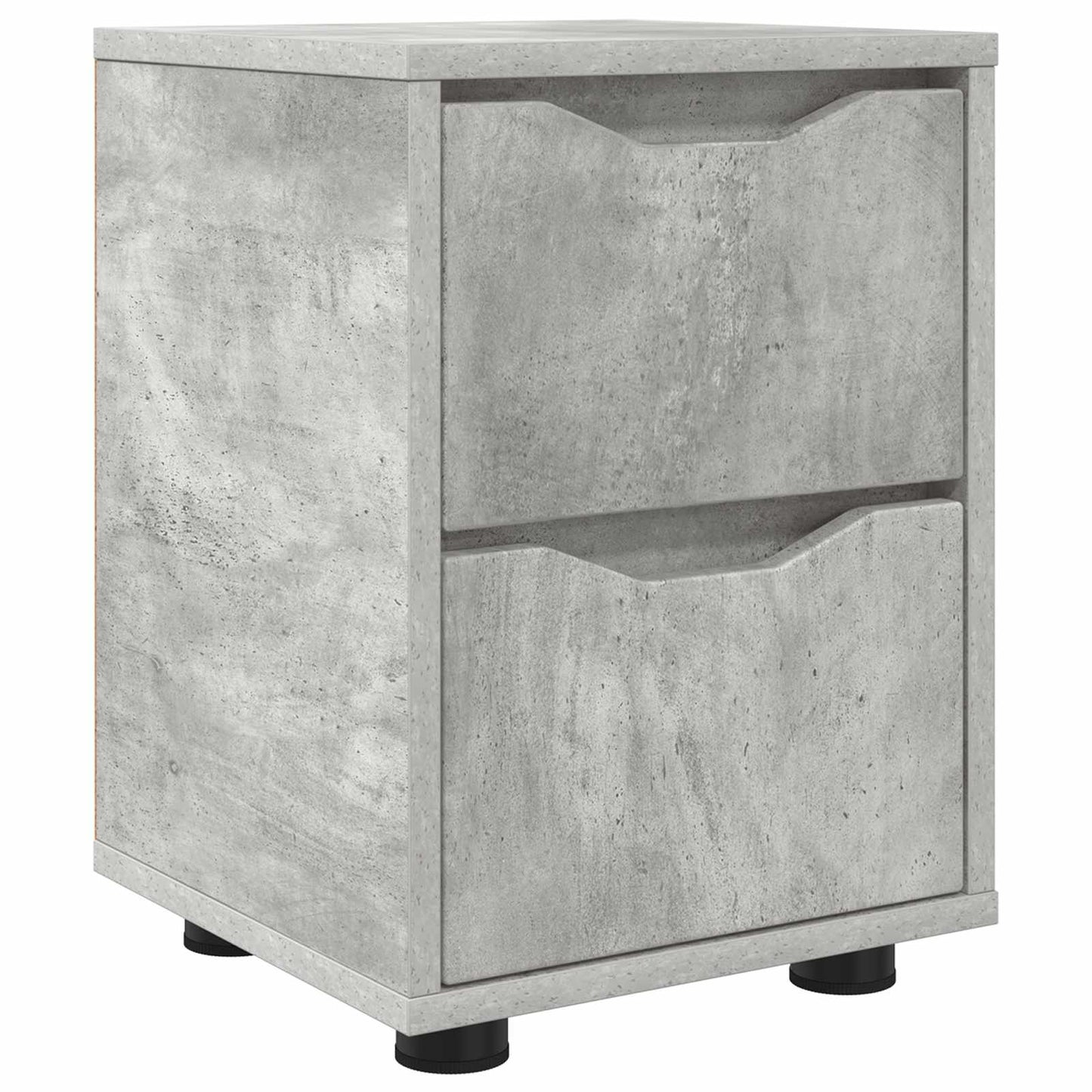 Comodino Grigio cemento 30,5 x 30 x 43 cm Legno ingegnerizzato