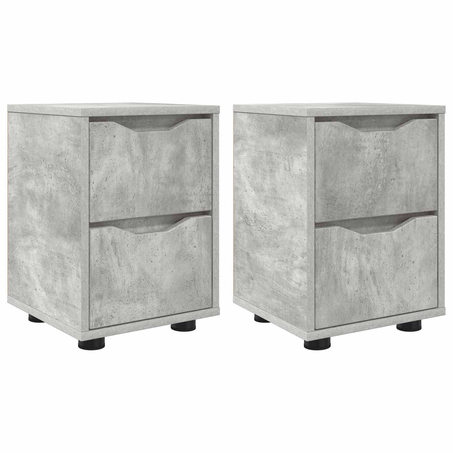 Comodini 2 pz Grigio cemento 30,5 x 30 x 43 cm