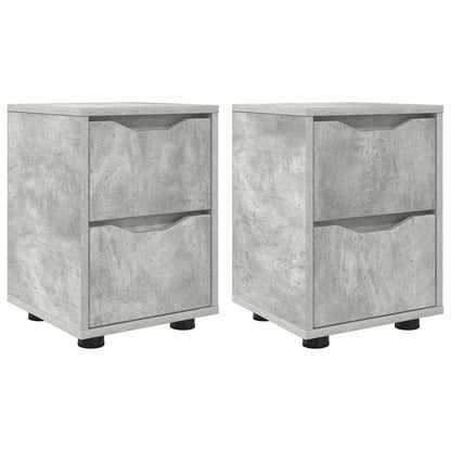 Comodini 2 pz Grigio cemento 30,5 x 30 x 43 cm