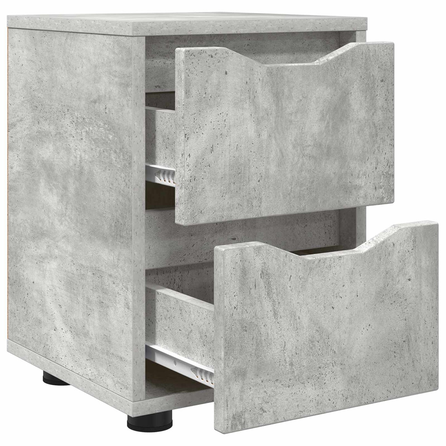 Comodini 2 pz Grigio cemento 30,5 x 30 x 43 cm
