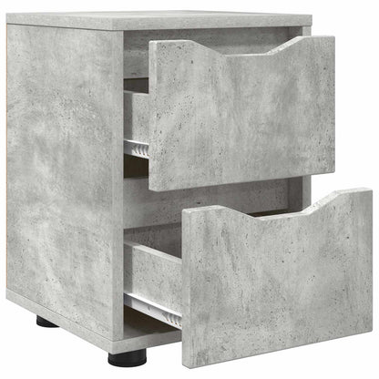 Comodini 2 pz Grigio cemento 30,5 x 30 x 43 cm