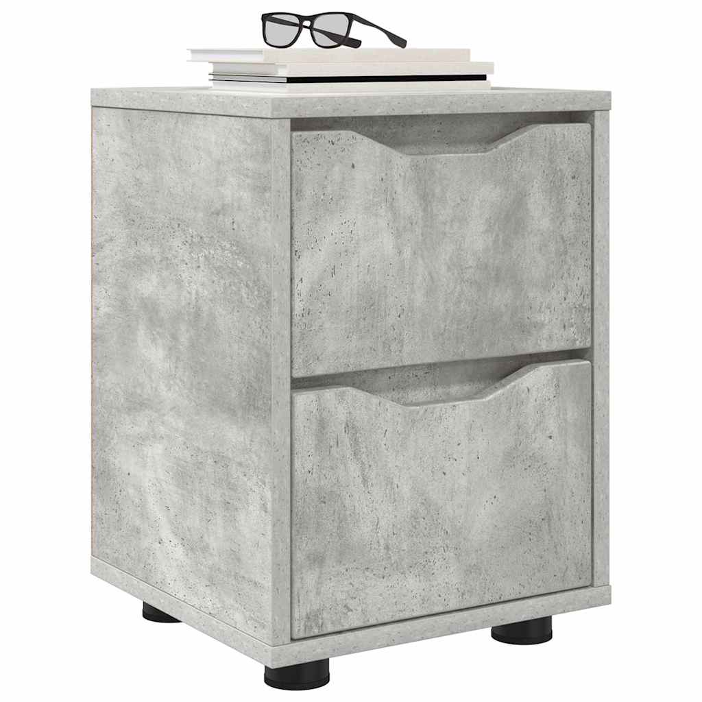 Comodini con cassetto 2 pcs Grigio cemento 30,5 x 30 x 43 cm