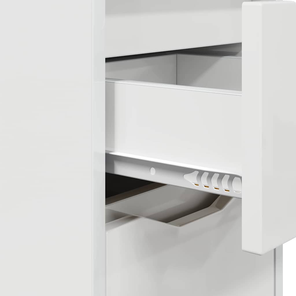 Comodino Bianco Lucido 30,5 x 30 x 43 cm Legno multistrato | homemem39