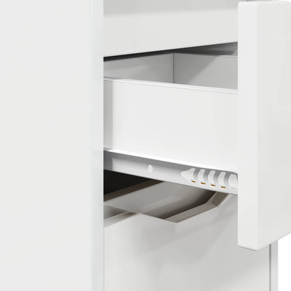 Comodino Bianco Lucido 30,5 x 30 x 43 cm Legno ingegnerizzato