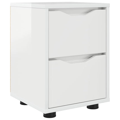 Comodino Bianco Lucido 30,5 x 30 x 43 cm Legno multistrato | homemem39
